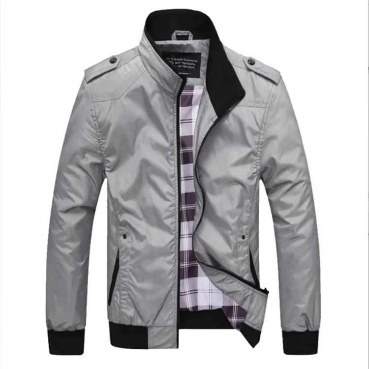 Spring and Autumn Men's Casual Jacket Long Sleeved No Hooded Slim Jacket Coat