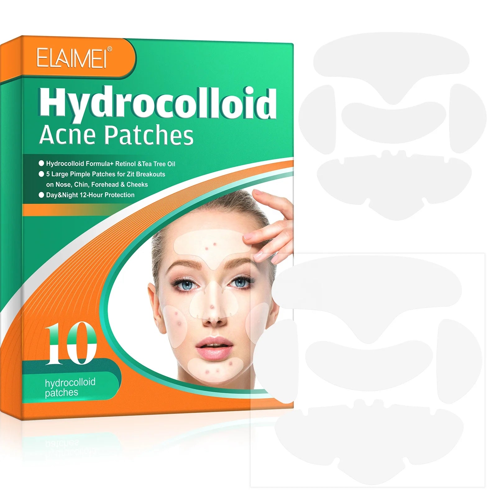 ELAIMEI Private Label Tea Tree Oil Hydrocolloid Spot Dots Treatment 5 in 1 Acne Pimple Healing Patch