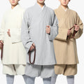 Chinese Traditional Breathable Unisex Adult Kung Fu Buddha Suit Hermit Uniform Luo Han Jacket Monk Uniform