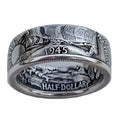 New Arrival Gold Plated Half Dollar Rings Vintage Dollar Coins Rings for Men