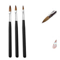 3Pcs Nail Art Brushes Professional Nylon Nail Art Brush for Acrylic Powder Black Handle Gel Builder Manicure Brush Nail Pen