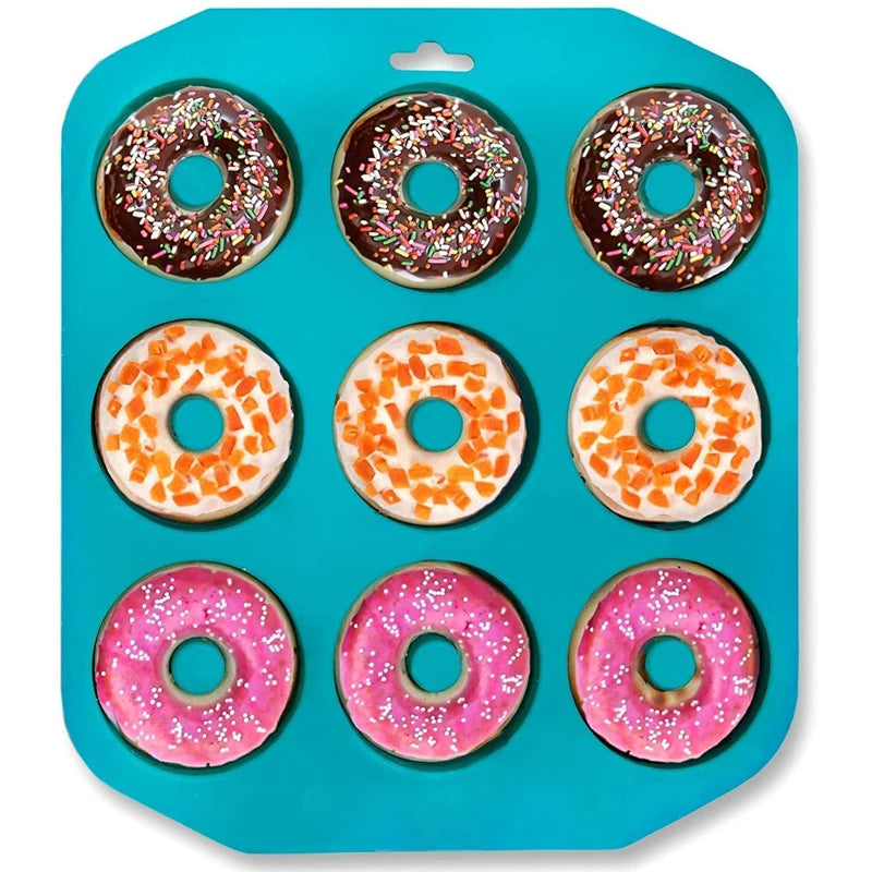 Custom Large Food Grade Silicone Donut Cake Molds Heavy Duty Nonstick Doughnut Pan Cake Tools