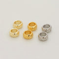 14K Gold Plated Brass Macroporous Spacer Beads DIY Jewelry Accessories Loose Beads Wavy Pattern Flat Beads
