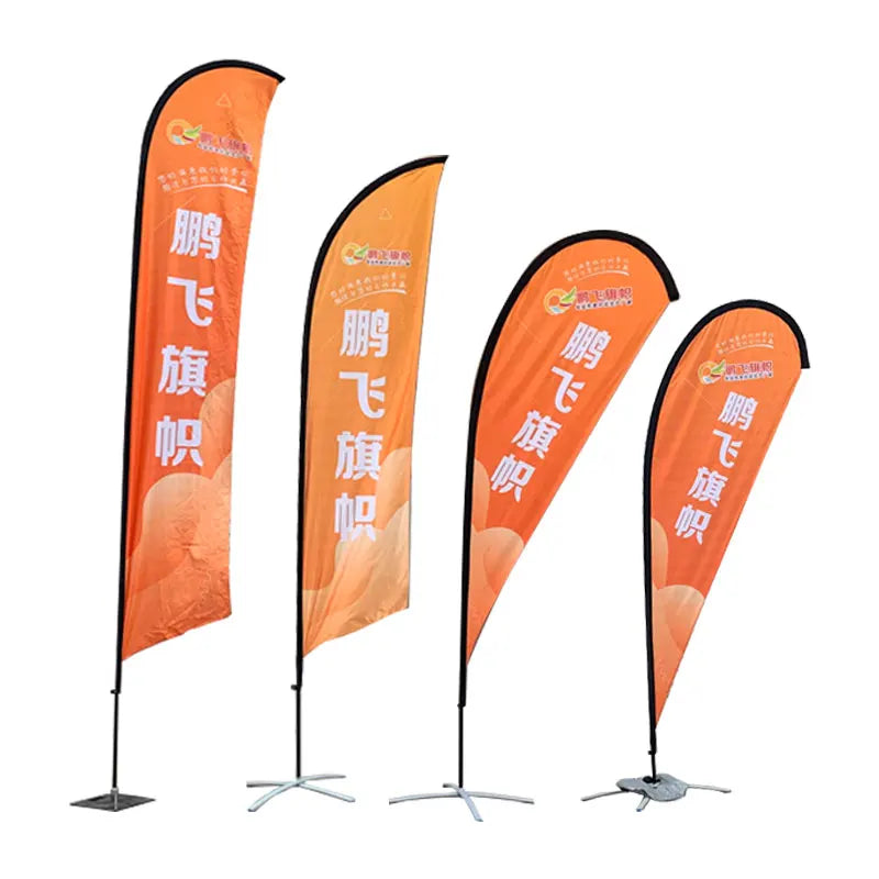 Custom Advertising  Flying Banners Bali Bow Sail Swooper Teardrop  Feather Flag BannersBeach Flags Banner With  Stand