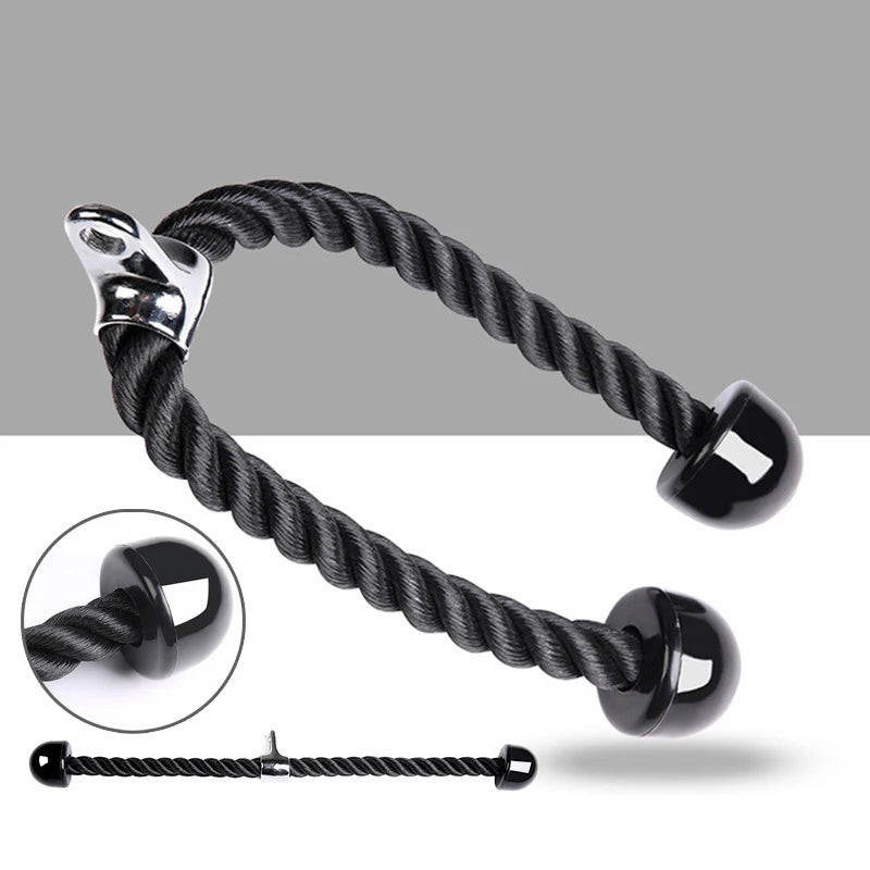 Gym Cable Machine Attachments 27inch & 36inch Heavy Duty Nylon Bicep Tricep Pull Down Rope MegaBDM