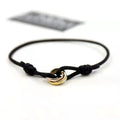 Creative Stainless Steel Couple Light Luxury Braided Rope Bracelet Custom 3 Circle Hand Lucky Hand Rope Men's Women's Bracelet