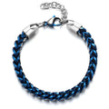 Men Fashion Stainless SteelJewelry Silver Black Wheat Chain Wristband Wheat Chain Bracelets