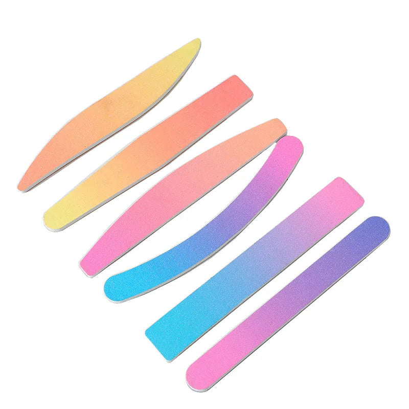 OEM Custom Nail File Buffer Colorful Rainbow Nail Files Buffer 80/100/150/180/240 Nail Beauty Tool