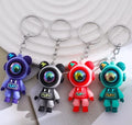 Internet Celebrity Hot Selling Couple lightning Bear Keychain Cartoon Drip Glue Space Rabbit Pendant Car Keychain Gift Wholesale