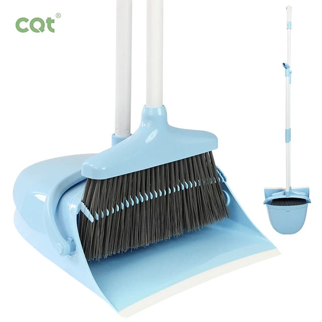 New Design Collapsible Dustpan and Broom Set with Long Handle for Household Cleaning