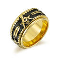 Custom Wholesale Stainless Steel Ring Vintage Silver Gold Freemasonry Men's Ring