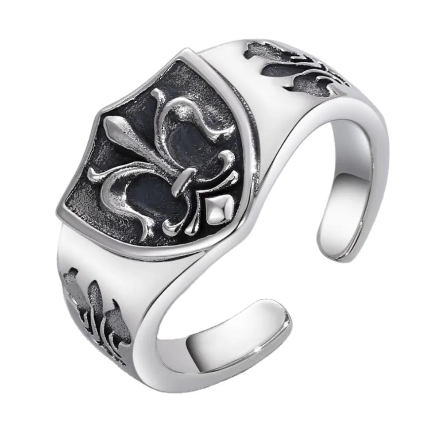 Retro Silver 925 Ottoman Tugra Men Ring Open Turkish Silver 925 Rings Man Adjustable