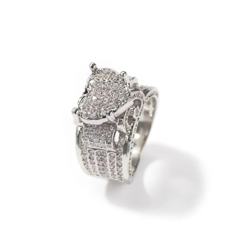Hip Hop Jewelry Wholesale New Copper Iced Out Gold Plated Rings Mens Diamond Zircon Ring