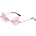 Fun Gold Rimless Street Beat Sun Glasses for Women Colorful Fun Dance Party Sunglasses Unique Rimless Frame Design