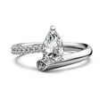 Dylam Iced Out Factory Direct Sale Pear Shape S925 Sterling Silver Ring Cz Cubic Zirconia Engagement Wedding  Rings for Women