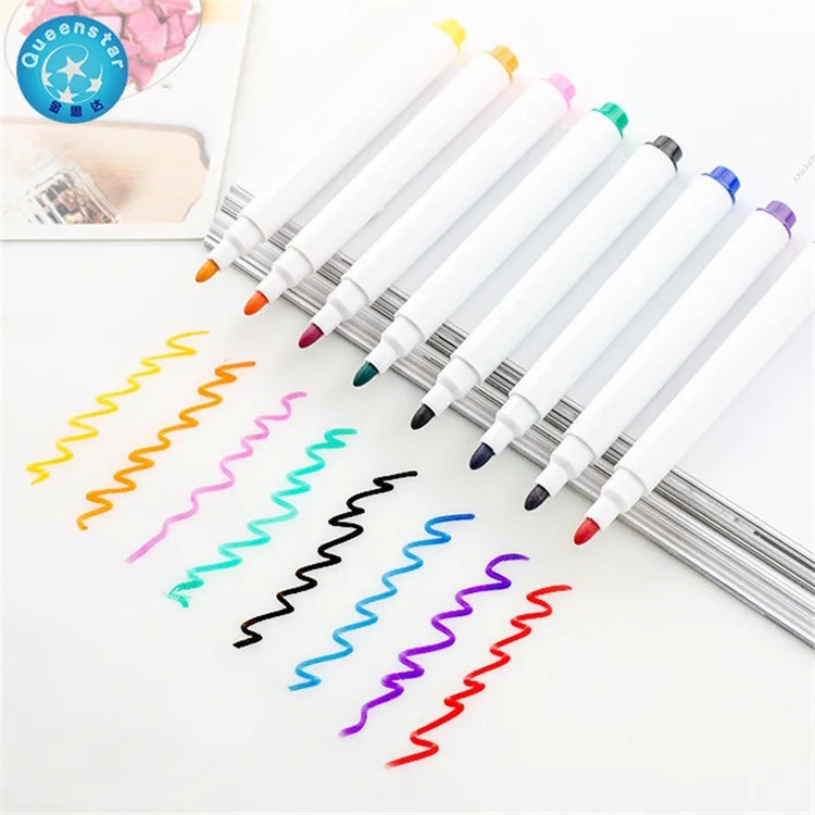 Eco-friendly 8-Color Erasable Journal Graffiti Marker Children's Friendly Water-Based Whiteboard Drawing Pen Colorful OEM