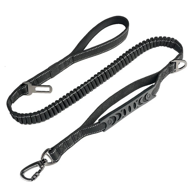 Wholesale 6 FT Strong Nylon Dog Leash Highly Reflective Threads and Bungee Buffer Pet Leash and Padded Handle Nylon Dog Leash