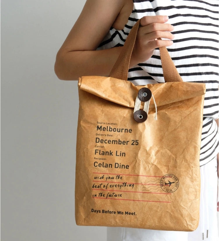 Custom Logo Dupont Tyvek Paper Waterproof Thermal Insulated Cooler Bag for Picnic Lunch Food Use