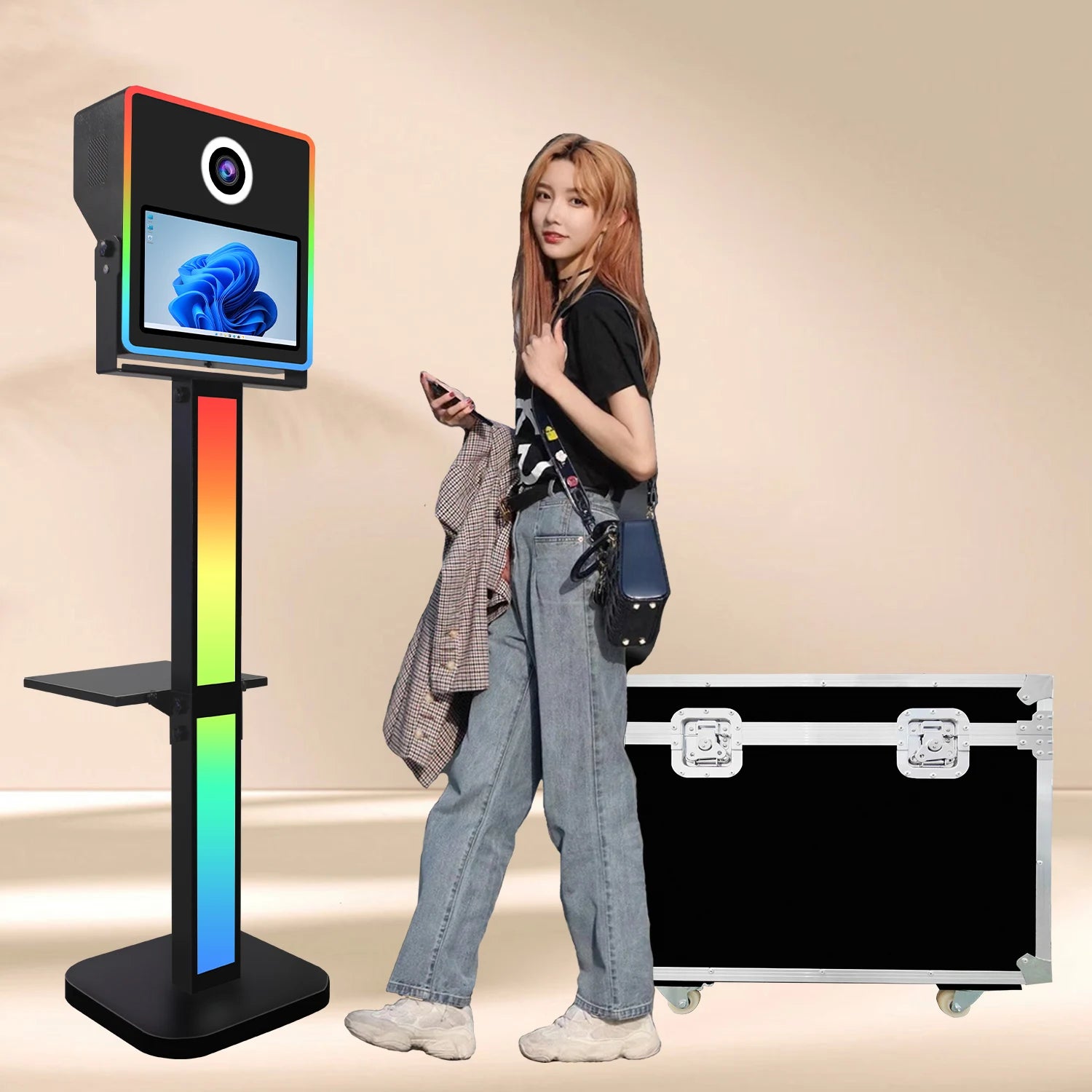 High Quality Selfie Machine Photo Booth DSLR 15.6 Inch Touch Screen Photobooth Shell Compatible With Camera and Printer