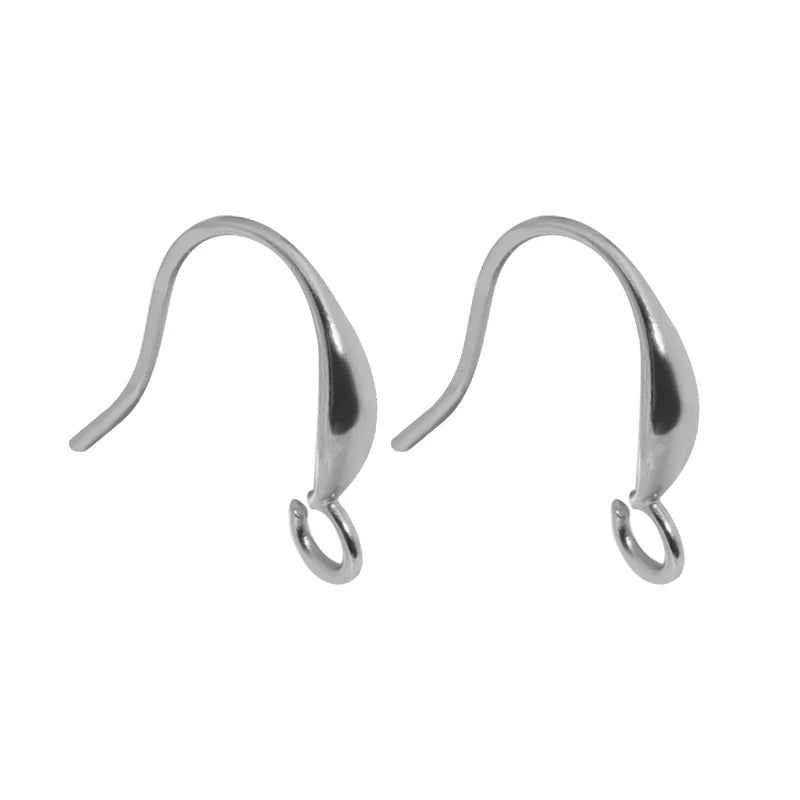 Simple Earring Hooks Stainless Steel Compact Bottom Open Jump Ring Flat Fish Hook Earring Accessories