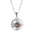 Popular Brass Photo Projection Necklace Sunflower Shape Copper Personalized Projection Picture Necklace for Gift