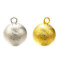 JS1636 Fashion Jewelry Craft Supplies Brushed Matte Etched Gold Silver Plated Over Brass Ball Star Heart Teardrop Charm Pendants