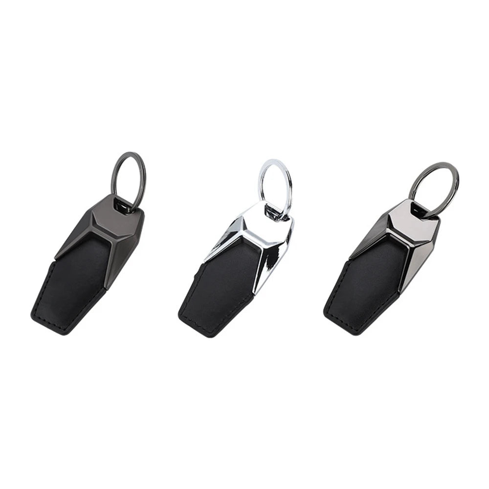 Leather Keychain Laser Logo Metal and Leather Key Ring Custom Leather Car Logo Keychain