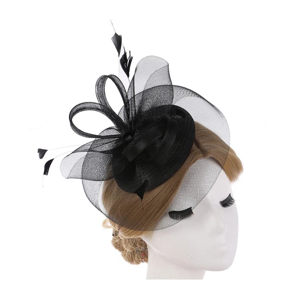Wholesale Bulk Gatsby pink White Black Kentucky Fascinators Clip Wedding Church Derby Hair Band Accessories for Women Tea Party