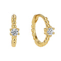 Nagosa Dainty 925 Sterling Silver Jewelry Supplier 18k Gold Vermeil Cubic Zirconia Bead Hoop Earrings