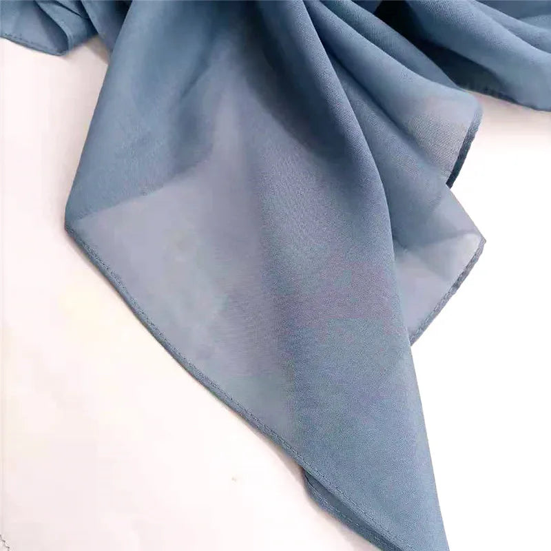 Muslim Hijab Fashion Scarf Arab Style 100% Polyester Solid Pattern Breathable Skin-Friendly High Quality Bulk Order