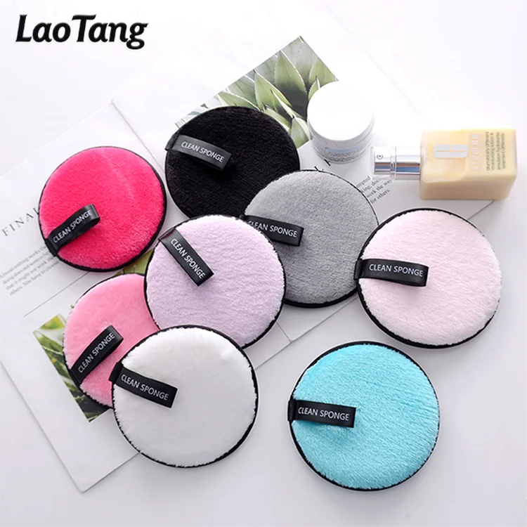 Reusable Microfiber Makeup Remover Pads Washable Rounds Face Puff Makeup Remover Puff Cleansing Sponge for All Skin Types