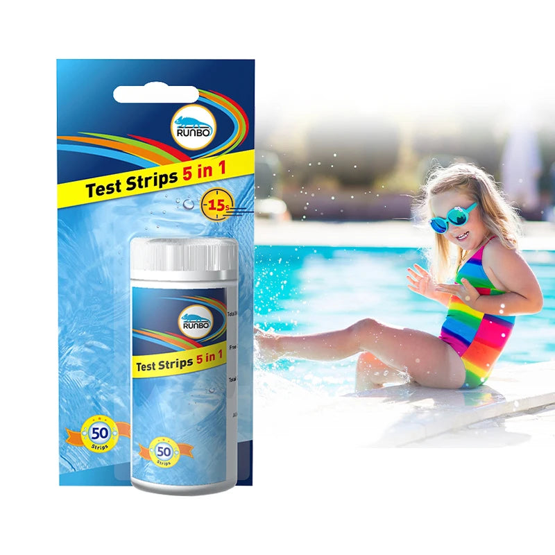 Online/Offline Hot Sale Ready to Ship Swimming Pool test Strip 5 in 1 Swimming Pool Water test Water Quality test Kits