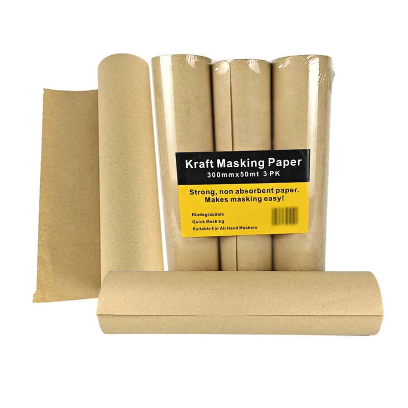 Masking Paper Recyclable Brown 24" Kraft Paper Roll for Automotive Painting Car Construction Surface Protection