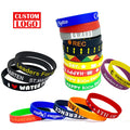 Custom Logo Factory Wholesale Personalized Waterproof Silicone Bracelet Screen Printed Advertising Gift Adjustable Wristband
