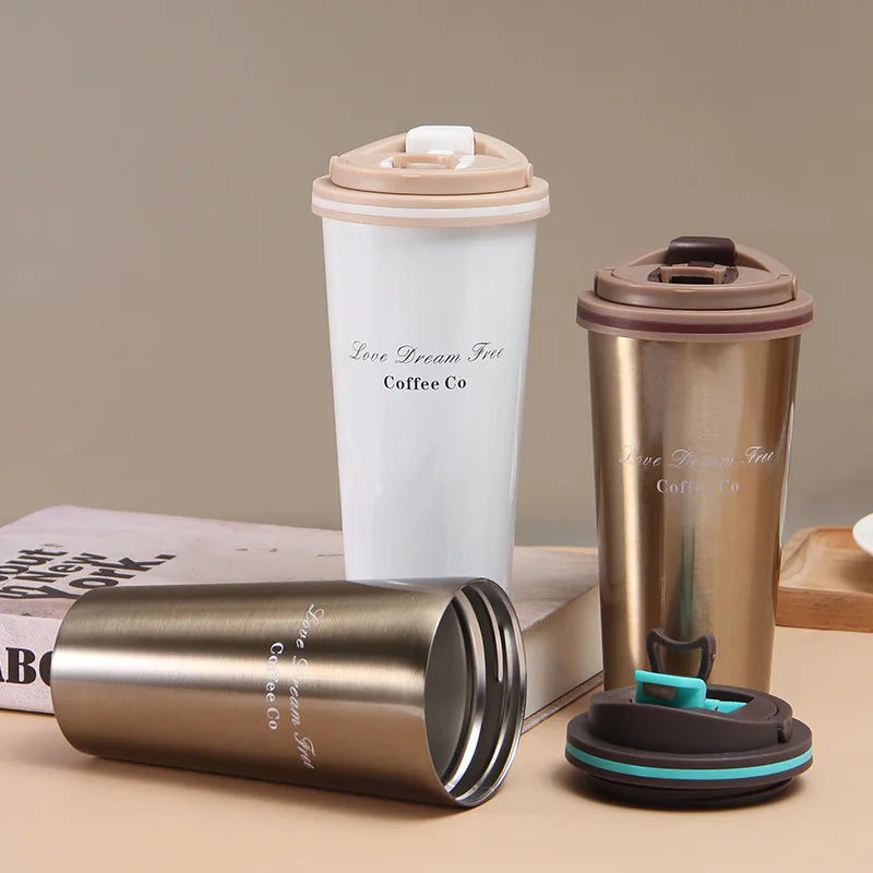 17oz/500ml Double-Layer 304 Stainless Steel Vacuum Cup Portable School Sports Travel Coffee Tumbler Direct Drinking Custom Logo