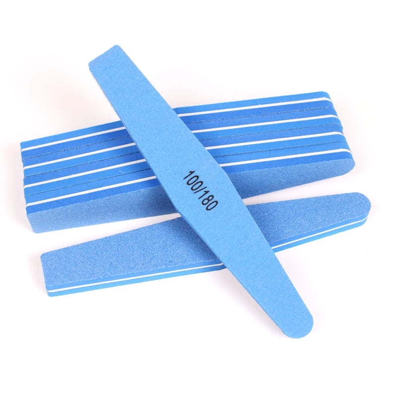 Custom Logo Diamond Nail File Washable Soft Blue Sponge Nail Files for Manicure