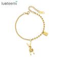 SP-LAM Designer Bead Chain Stainless Accessory Fashion Jewelry Rabbit Girl Bracelet for Woman