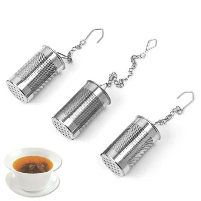 Hot Sale Metal Strainer Cooking Infuser Extra Fine Mesh Tea Infuser Threaded Connection 18/8 Stainless Steel with Chain
