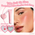 Wholesale  Mineral Liquid Lip Gloss Private Logo Vegan Lip Gloss Heart-shaped with Mirror Magic Blush
