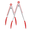 OEM Manufacturer Heavy Duty Stainless Steel 9" 12" Kitchen Food Tongs With Silicone Tips MegaBDM