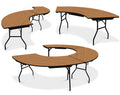 72-Inch Traditional Snake Shape Folding Plywood Dining Table for Outdoor Wedding Party Restaurant Hotel Use Furniture