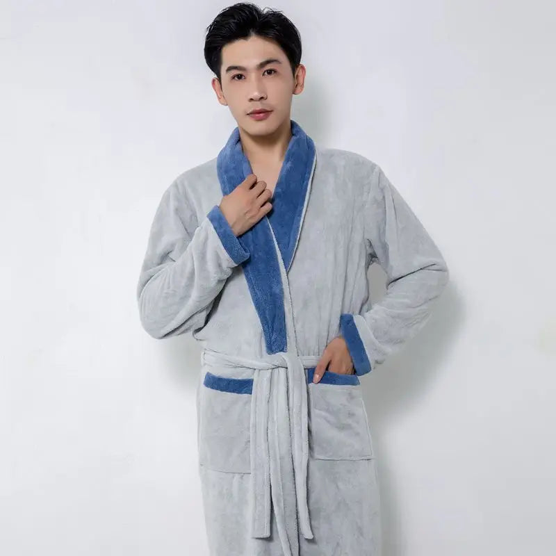 Lightweight Plain Dyed Thick Warm Winter Womens Sherpa Coral Fleece Wearable Fluffy Bulk Couple Bathrobes