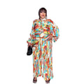 Women's Loose African Outfit Plus Size Printed Polyester Dress for Summer Winter and Spring by Africa Outfit