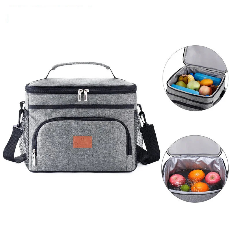 15L Large Capacity Lunch Bag Lightweight Portable Insulated Lunch Box Soft Tote Cooler Bags for Adult Men Women