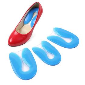 Super Soft Silicone Shock Absorption U-Shaped Heel Cushion Inserts with S/M/L Sizes for Plantar Fasciitis