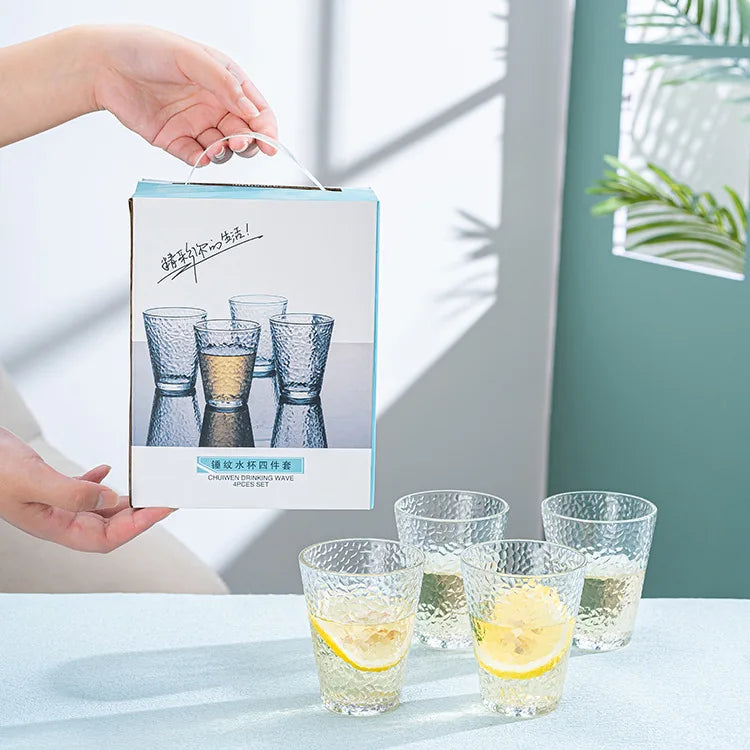 Glass Cold Water Bottle Set Pitcher Water Kettle Jug Hammer Glass Kettle Set with Lid for Hot Cold Water Tea Juice Coffee