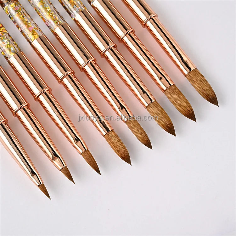 Professional Nail Factory Kolinsky Oval Acrylic Brush Glitter Nail Polish Brush