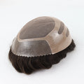 Bond- Toupee Men Mono Base With PU Front and NPU Back Replacement System Unit Male Hair Prosthesis 100% Human Hair Wig for Men