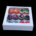 Cake Box with Clear Window Custom Competitive Price Recycled Materials Self Erecting Food Grade Packaging Paper Box 12 X 12 X 6
