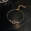2022 Newest Design 18K Gold Plating Thin Chain  Cubic Zircon Circle Ring Charm